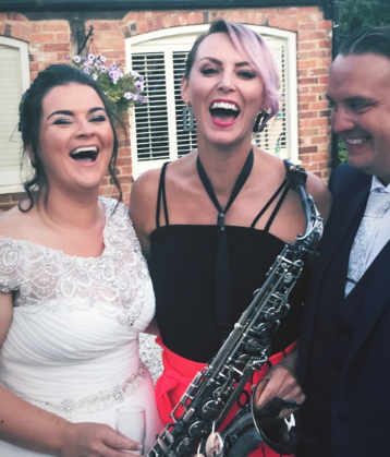 Kay with Jodie and Ben at their wedding