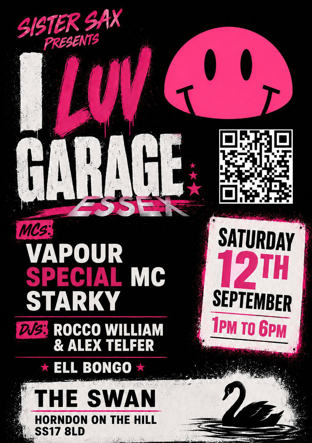 iluvgarage at The Swan Horndon on the Hill Saturday 12th September 2026 flyer