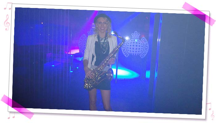 Sister Sax Kay performing at the Ministry of Sound