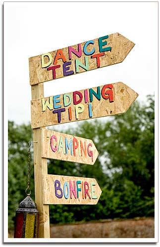 Festival weddings signpost