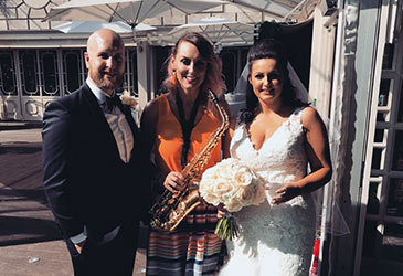Kay with Alan and Katy at their Wedding